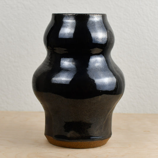 Double Belly Vase in Black