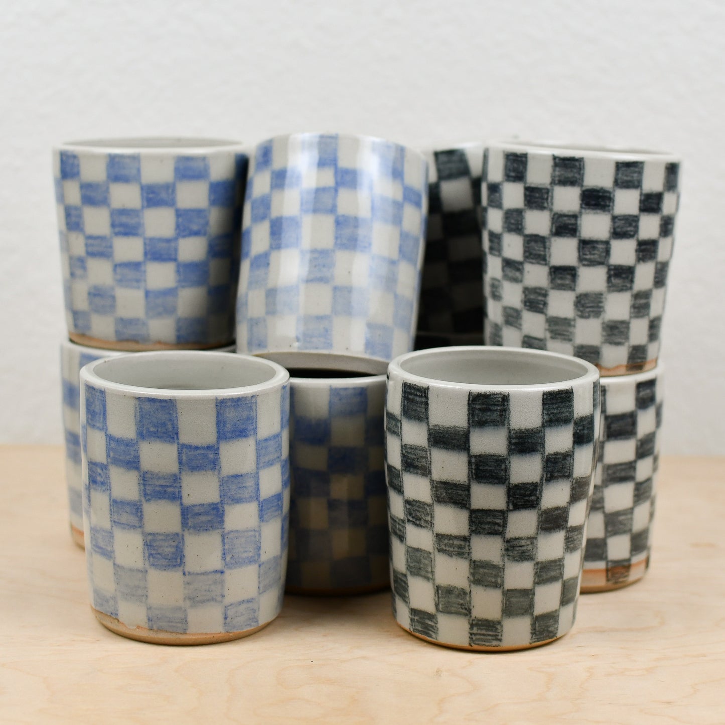 Blue Checkered Cup